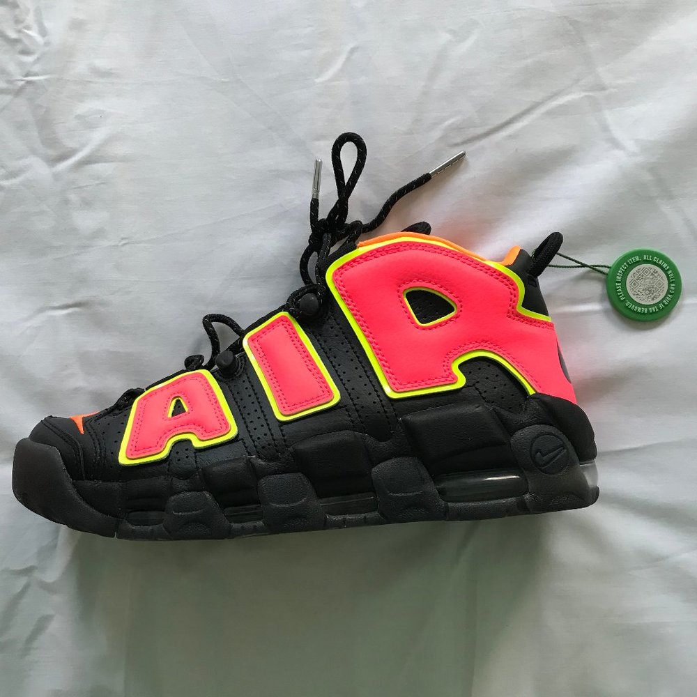 Nike Air More Uptempo- Black/Hot Punch